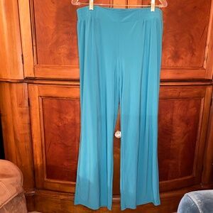 IMAN Palazzo aqua blue turquoise pants XL Average Length
